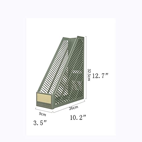 DaPengNB Estantería de Oficina, con Columna de Etiquetas, estantería de Libros de Escritorio de plástico, Puede Escribir el Nombre de Archivo libremente Organizador para Libros (Color : Green)