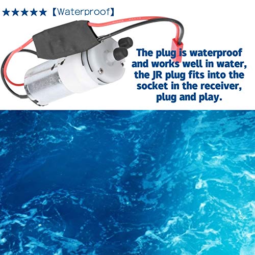 DAUERHAFT Bomba pequeña de refrigeración por Agua 370 de bajo Ruido con Motor, Bomba de refrigeración por Agua Duradera y Estable, para Barcos RC Bomba Impermeable JR Plug