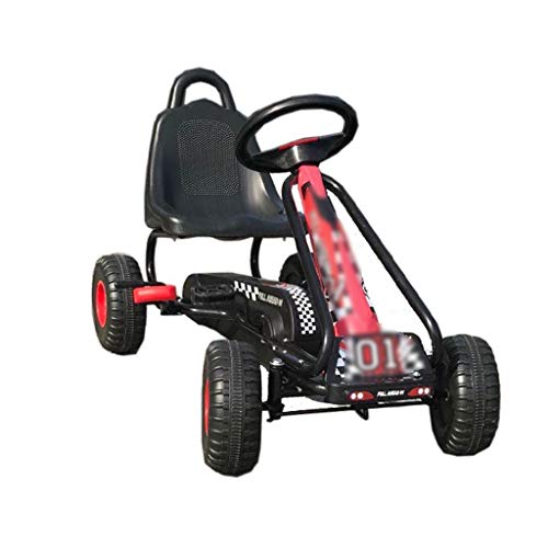 De los niños en Las Cuatro Ruedas Karting del Pedal del Juguete Bicicleta estática Resistente al Desgaste Antideslizante Inflable de la Rueda Manual de Frenos (Color : Black, Size : 90 * 51 * 54cm)