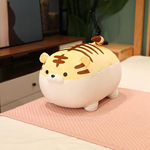 De Peluche De Tigre De Dibujos Animados - Animal De Peluche De Almohada De Abrazo De Mascota De Año De Tigre 2022 | Muñeco De Felpa Abrazado Amarillo Regordete 19.6in | Lindo Peluche De Tigre Para