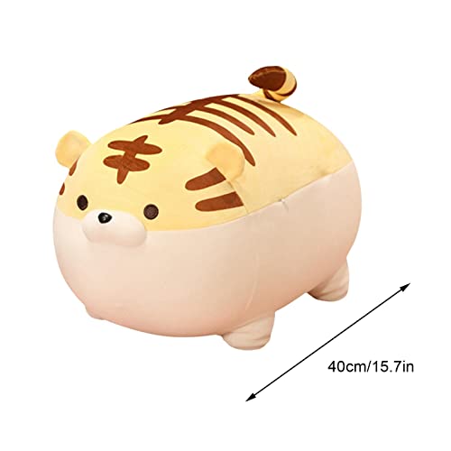 De Peluche De Tigre De Dibujos Animados - Animal De Peluche De Almohada De Abrazo De Mascota De Año De Tigre 2022 | Muñeco De Felpa Abrazado Amarillo Regordete 19.6in | Lindo Peluche De Tigre Para