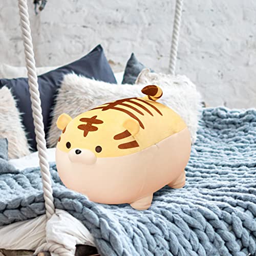 De Peluche De Tigre De Dibujos Animados - Animal De Peluche De Almohada De Abrazo De Mascota De Año De Tigre 2022 | Muñeco De Felpa Abrazado Amarillo Regordete 19.6in | Lindo Peluche De Tigre Para