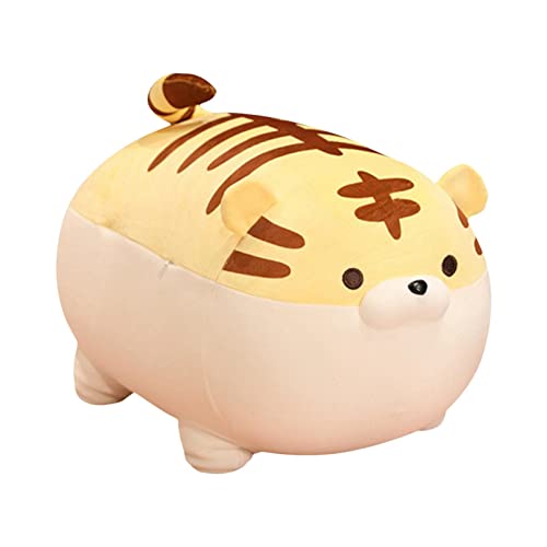 De Peluche De Tigre De Dibujos Animados - Animal De Peluche De Almohada De Abrazo De Mascota De Año De Tigre 2022 | Muñeco De Felpa Abrazado Amarillo Regordete 19.6in | Lindo Peluche De Tigre Para