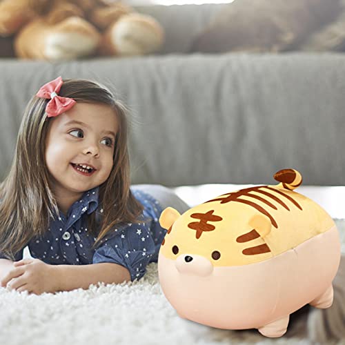 De Peluche De Tigre De Dibujos Animados - Animal De Peluche De Almohada De Abrazo De Mascota De Año De Tigre 2022 | Muñeco De Felpa Abrazado Amarillo Regordete 19.6in | Lindo Peluche De Tigre Para