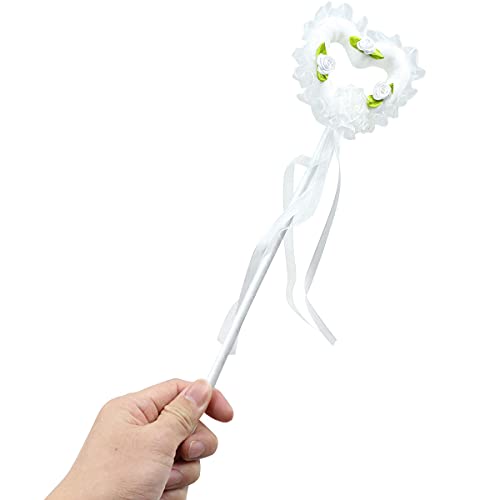 Decoración De Boda Varitas Mágicas - 10 Pcs Blancas Varitas Con Corazón, Serpentinas, Pequeñas Decoraciones De Flores, Regalos Para Bodas, Fiestas de Cumpleaños, Actividades De Vacaciones