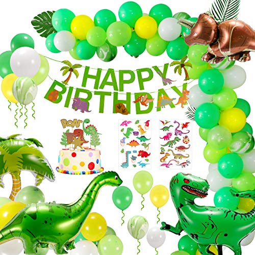 Decoraciones Cumpleaños de Fiesta,Decoraciones Cumpleaños para Niño Decoraciones de la Fiesta de Cumpleaños Pancarta de Cumpleaños con Globos, Verde