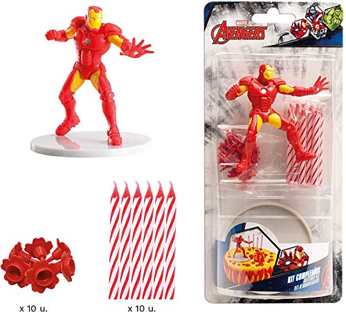 Dekora - 303005 Kit de Decoracion de Tartas con Figuras Decorativas de Iron Man