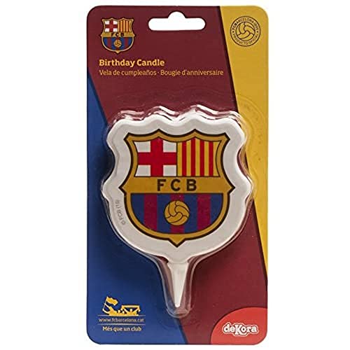 Dekora 346136 Vela de Cumpleaños 2D Escudo FC Barcelona, Multicolor, 8x2x12 cm