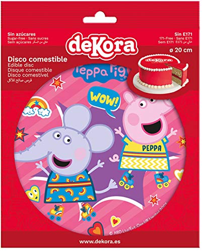 Dekora - Disco Comestible para Decoración de Tartas de Cumpleaños de Peppa Pig - 20 cm (236044)