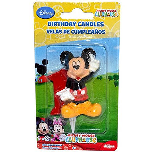 dekora - Vela de Cumpleaños Mickey Mouse Numero 1