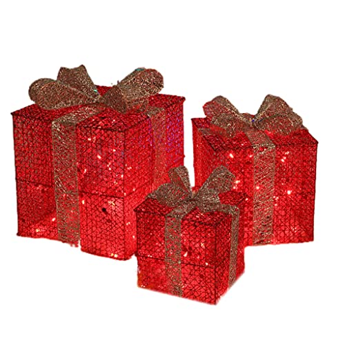 Delicada caja de regalo iluminada para niños y adultos Accesorios de Navidad Juguetes de fiesta para niños Juguetes creativos Árboles de Navidad