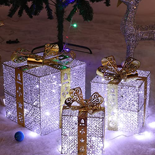 Delicada caja de regalo iluminada para niños y adultos Accesorios de Navidad Juguetes de fiesta para niños Juguetes creativos Árboles de Navidad