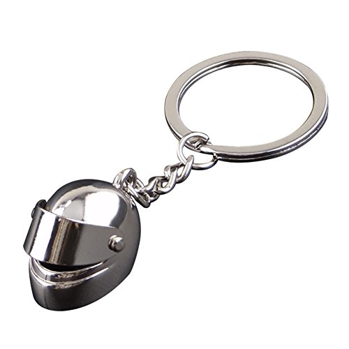 Demarkt – Llavero Llavero Llavero Keychain con Deko Moto Casco Colgante Plata