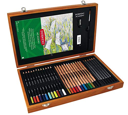 Derwent Academy 2300147 - Set de lápices de colores y lápices de grafito, 30 lápices y 5 accesorios