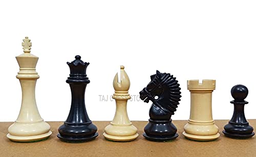 Desconocido Generic Piezas de ajedrez American Knight Staunton - Juego de ajedrez de ébano de Doble Peso Americano Staunton de 4 "| Juego de ajedrez de Lujo | Tienda de ajedrez Taj