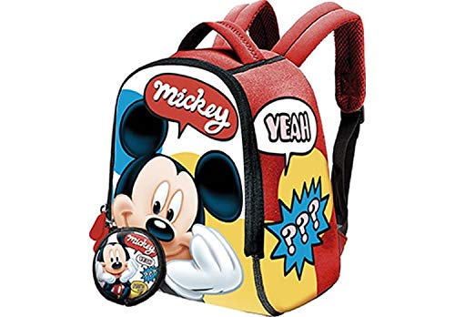 Desconocido Mickey Mochila Neopreno + Monedero, Rojo, 25 x 22 x 10 cm (MI10220)