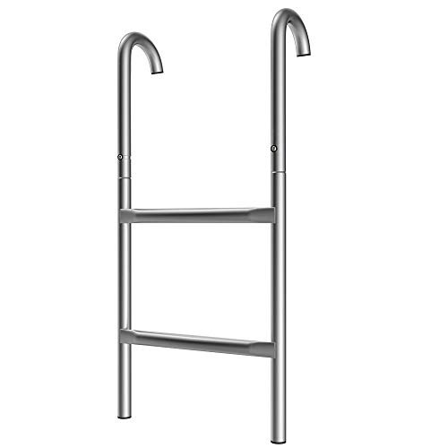 Deuba Escalera de trampolín Cama elástica de 66 cm 2 peldaños Altura de 45cm de Entrada Resistente a los Rayos UV Montaje Flexible