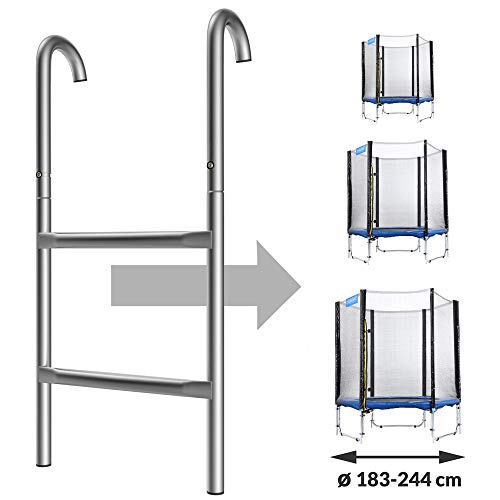 Deuba Escalera de trampolín Cama elástica de 66 cm 2 peldaños Altura de 45cm de Entrada Resistente a los Rayos UV Montaje Flexible