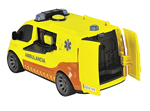 Dickie Toys- Ambulancia SEM de Juguete 28cm con luz y Sonido, Se Abren Las Puertas Traseras, Apto a Partir de 3 Años, Color (1155013)