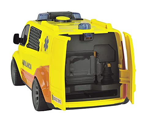 Dickie Toys- Ambulancia SEM de Juguete 28cm con luz y Sonido, Se Abren Las Puertas Traseras, Apto a Partir de 3 Años, Color (1155013)