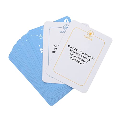 DIMOI Juego de cartas para padres y niños, 144 preguntas originales para crear intercambios emocionantes y positivos entre padres e hijos mientras se divierte