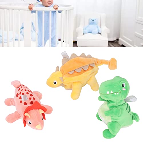 Dinosaurio de peluche de juguete, lavable, bonito regalo de cumpleaños, suave y agradable a la piel, muñeca de dinosaurio portátil con anillo para colgar para cochecito, cuna para bebé para viajes