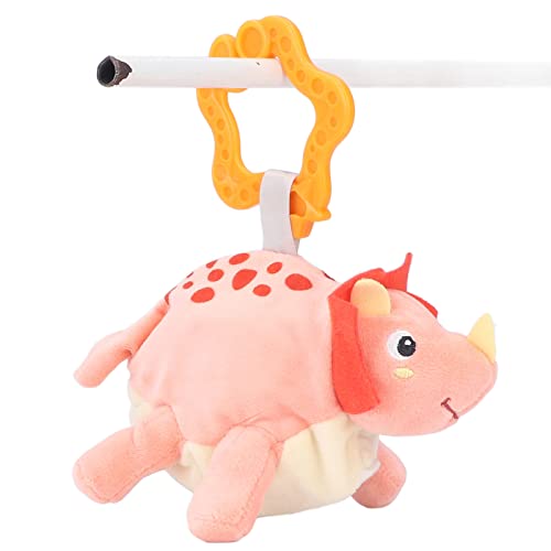 Dinosaurio de peluche de juguete, lavable, bonito regalo de cumpleaños, suave y agradable a la piel, muñeca de dinosaurio portátil con anillo para colgar para cochecito, cuna para bebé para viajes