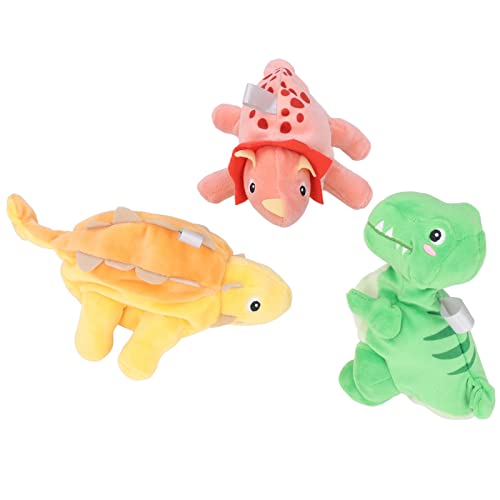 Dinosaurio de peluche de juguete, lavable, bonito regalo de cumpleaños, suave y agradable a la piel, muñeca de dinosaurio portátil con anillo para colgar para cochecito, cuna para bebé para viajes