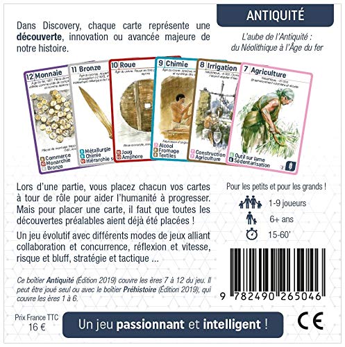 Discovery : El juego de la evolución – Antigüedad – Un juego de cartas emocionante para niños y adultos – HASB2.03fr