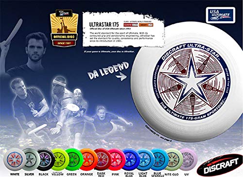 Discraft Ultra Star Frisbee 175 g, USLB, Azul Claro, 175g