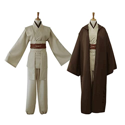 Disfraces de Halloween para hombres Conjunto completo creativo Túnica con capucha Capa de túnica Disfraces de Jedi Traje para Halloween Cosplay Traje de samurái para hombres y mujeres (Color: Negro,