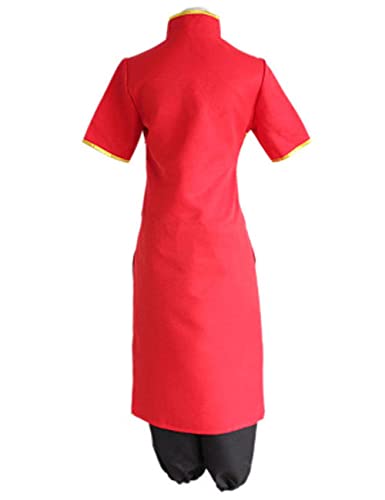 Disfraz de anime Gintama Kagura, conjunto de uniforme chino Cheongsam utilizado para festivales de cosplay o fanáticos de Kagura Regalo-Rojo_M