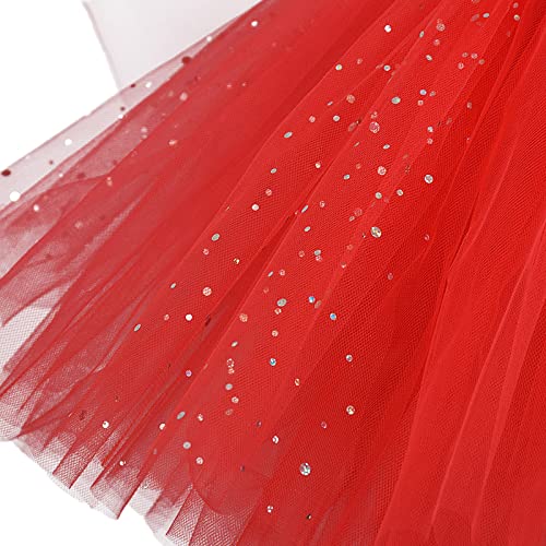 Disfraz de Diablo para Niñas Princesa Vestido Tutu de Tul Diadema de Cuerno con Varitas Trajes de Fiesta de Cumpleaños Vestido de Noche Navidad Cosplay Halloween Carnaval Fotografía Rojo 11-12 Años