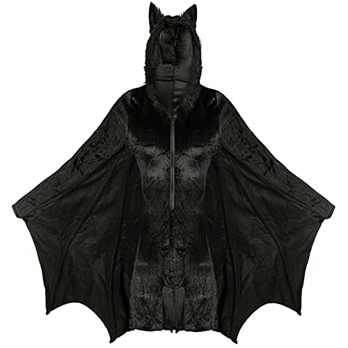 Disfraz de Halloween para Cosplay de Adultos, Fiesta de Halloween Gonk Tamaño Tallas de Murca de Halloween Murciélago de una Pieza Vampire Bruja Oscuro Murciélago Uniforme,Negro,M