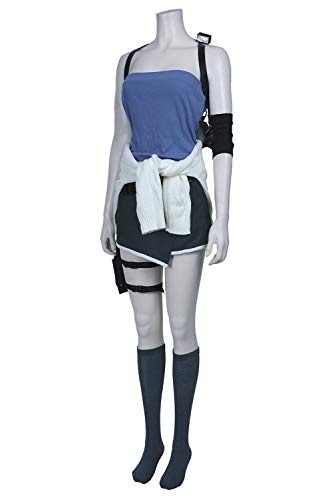 Disfraz de Jill Valentine para Mujeres Halloween Juego Cosplay Top de Tubo + Sueter + Hakama Conjunto Completo, M