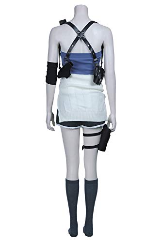 Disfraz de Jill Valentine para Mujeres Halloween Juego Cosplay Top de Tubo + Sueter + Hakama Conjunto Completo, M