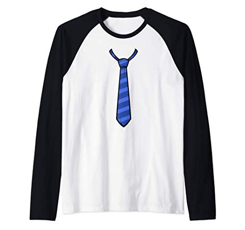 Disfraz Formal de Halloween con Corbata Azul Camiseta Manga Raglan