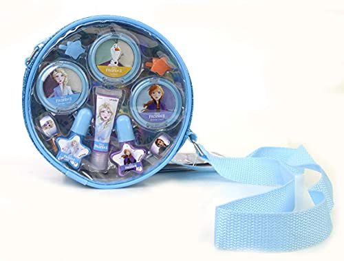 Disney Frozen Beauty Fashion Bag - Set de Maquillaje para Niñas - Set de Belleza para Labios y Uñas con Maquillaje para Niñas, Kit de Manicura y Accesorios - Regalo para Niñas