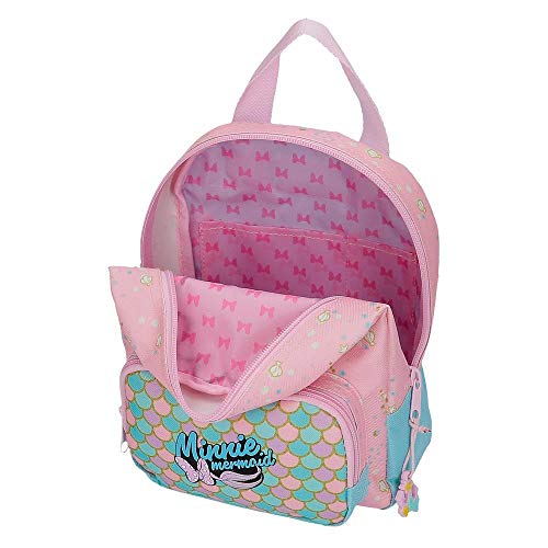 Disney Minnie Mermaid Mochila Guardería Rosa 19x23x8 cms Poliéster 3.5L