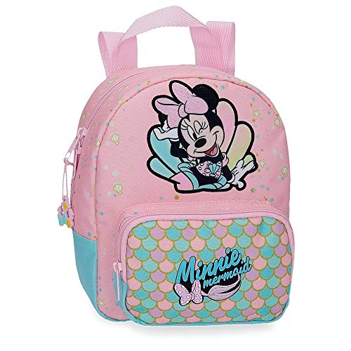 Disney Minnie Mermaid Mochila Guardería Rosa 19x23x8 cms Poliéster 3.5L