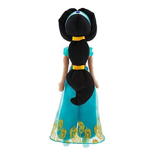 Disney Store: muñeca de Peluche de la Princesa Jasmine, Aladdín, 48 cm, Juguete con un Elegante Traje de Dos Piezas y una Cinta para el Pelo, Adecuada para Todas Las Edades