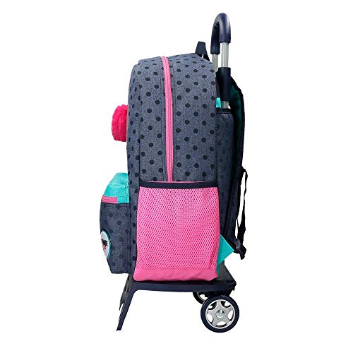 Disney Sweet Dreams Minnie Mochila Escolar con Carro, 42 cm, color Azul