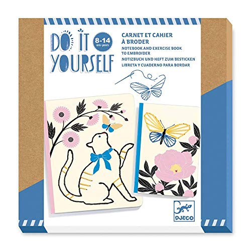 Djeco- DIY Libreta y Cuaderno para Bordar Jardí poético Bordado (DJ07970)