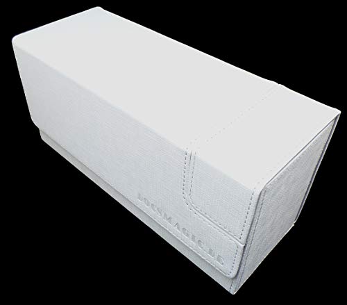 docsmagic.de Premium Magnetic Tray Long Box White Small - Card Deck Storage - Caja Blanco