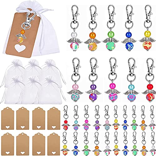 DoDuo 30 SET llaveros de ángel de la Guarda, Colgantes para Boda, Regalos de Regreso para Bebé o Baby Shower, Despedida de Soltera, Abalorios de Boda