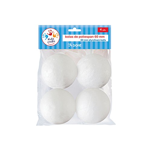 Dohe 18116 - Pack de 4 bolas de poliespan, 60 mm