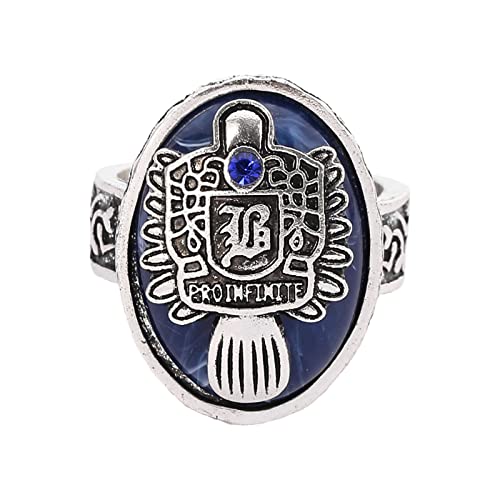 DONTHINKSO Anillo de vampiro a la moda de los diarios de vampiro a la luz del día caminando Signet anillo de Damon para las mujeres fans coleccionistas presente tamaño6-1210