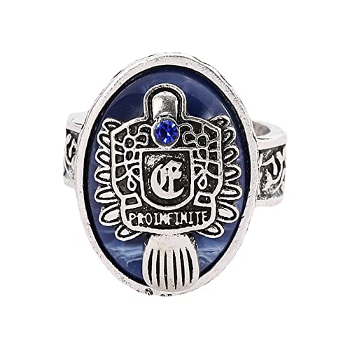 DONTHINKSO Anillo de vampiro a la moda de los diarios de vampiro a la luz del día caminando Signet anillo de Damon para las mujeres fans coleccionistas presente tamaño6-1211