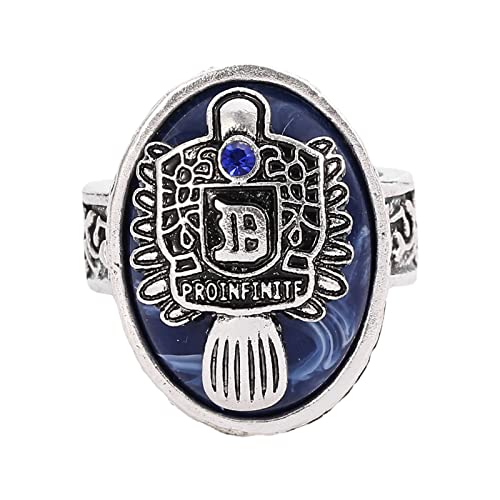 DONTHINKSO Anillo de vampiro a la moda de los diarios de vampiro a la luz del día caminando Signet anillo de Damon para las mujeres fans coleccionistas presente tamaño6-1211