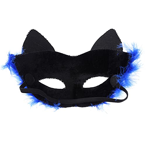 dPois Máscara de Encaje de Fénix Lujo Atractiva Mujer Antifaz Máscara de Ojo Brillante para Halloween Cóctel Veneciano Mascarada Carnaval Fiesta Baile Danza Disfraz Azul One Size